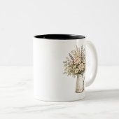 Tasse 2 Couleurs Pichet Floral Rustique (Devant droit)