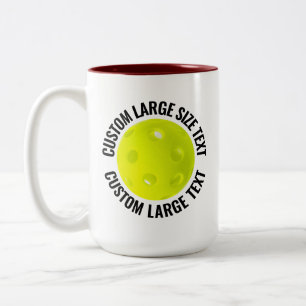 Tasse 2 Couleurs Pickleball & Grand Texte MAROON 15oz Personnalisé