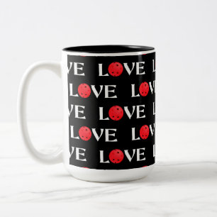 Tasse 2 Couleurs Pickleball Love Red & Black Valentine Pickleball
