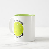 Tasse 2 Couleurs Pickleball & Petits Textes VERT CITRON 325ml Perso (Devant gauche)