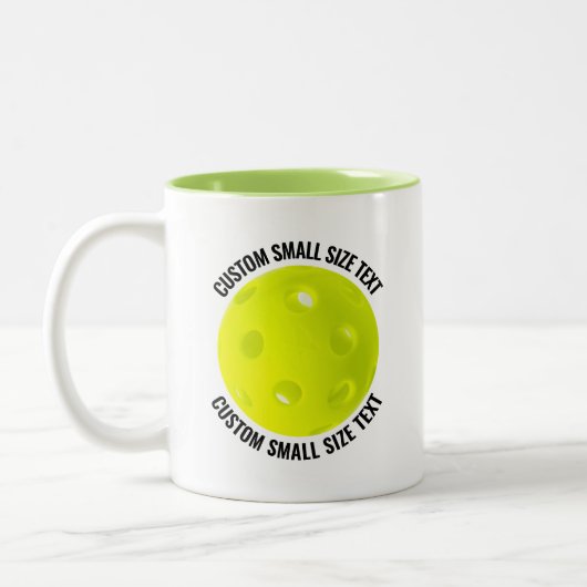 Tasse 2 Couleurs Pickleball & Petits Textes VERT CITRON 325ml Perso (Gauche)