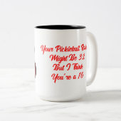 Tasse 2 Couleurs Pickleball Rating Personalized Heart Red and White (Devant droit)