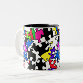 Tasse 2 Couleurs Pièces de puzzle (Devant gauche)