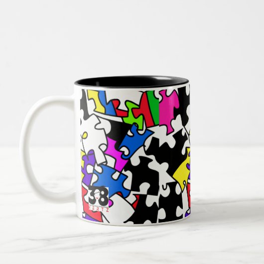 Tasse 2 Couleurs Pièces de puzzle (Gauche)
