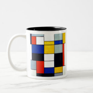 Tasse 2 Couleurs Piet Mondrian Composition A