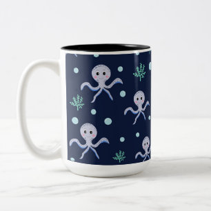 Tasse 2 Couleurs Pieuvre sous le motif enfants de la mer