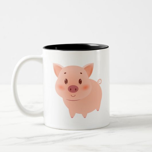 Tasse 2 Couleurs Piggy Cute (Gauche)