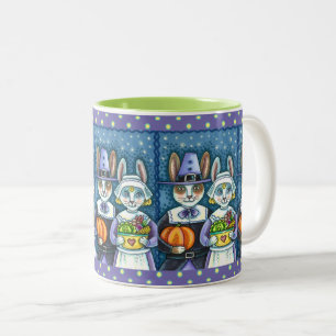 TASSE 2 COULEURS PILGRIM RABBITS, GRÂCE À LA RÉCOLTE DE HARE, MORT