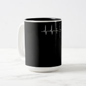 Tasse 2 Couleurs Pilote d'avion pilote Heartbeat cadeau volant (Devant gauche)