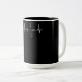 Tasse 2 Couleurs Pilote d'avion pilote Heartbeat cadeau volant (Devant droit)