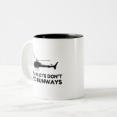 Tasse 2 Couleurs PILOTES D'Hélicoptères (Devant gauche)