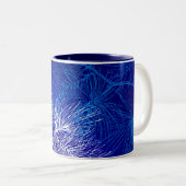 Tasse 2 Couleurs Pin d'hiver bleu et blanc (Devant droit)