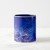 Tasse 2 Couleurs Pin d'hiver bleu et blanc (Centre)