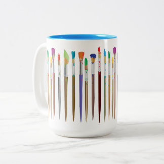 Tasse 2 Couleurs Pinceaux peints par artiste dans plusieurs couleur