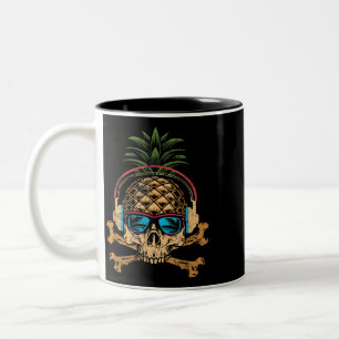 Tasse 2 Couleurs Pineappy DJ Skull Summer Vibes Gamer Hawaiian Sun