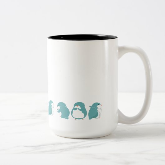 Tasse 2 Couleurs Pingouin bleu (Droit)