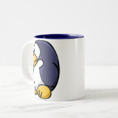 Tasse 2 Couleurs Pingouin de bande dessinée (Devant gauche)