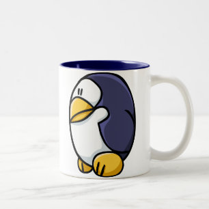 Tasse 2 Couleurs Pingouin de bande dessinée