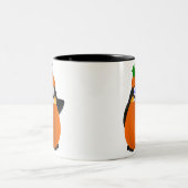 Tasse 2 Couleurs Pingouin de Halloween de costume de citrouille (Centre)