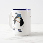 Tasse 2 Couleurs Pingouin de hockey (Devant gauche)