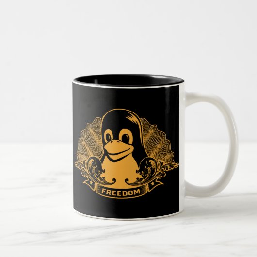 Tasse 2 Couleurs Pingouin de Tux - (Linux, Open Source, Copyleft, (Droit)