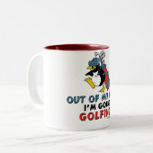 Tasse 2 Couleurs Pingouin jouant au golf (Devant gauche)