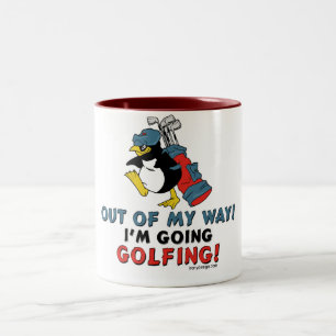 Tasse 2 Couleurs Pingouin jouant au golf