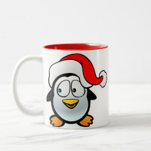 Tasse 2 Couleurs Pingouin le père noël