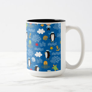 Tasse 2 Couleurs Pingouins et marins