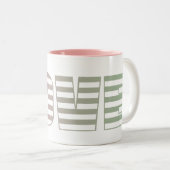 Tasse 2 Couleurs Pink and Lime Love Stripes (Devant droit)