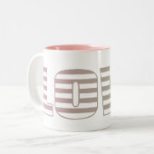 Tasse 2 Couleurs Pink and Lime Love Stripes (Devant gauche)