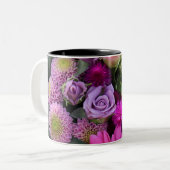Tasse 2 Couleurs Pink and Violet Bouquet Photo (Devant gauche)