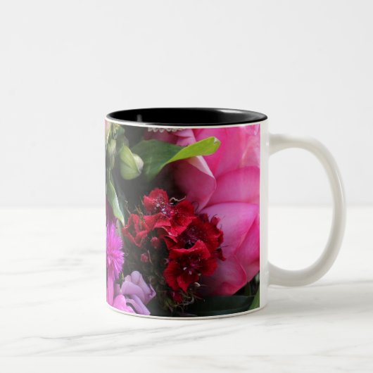 Tasse 2 Couleurs Pink and Violet Bouquet Photo (Droit)