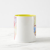 Tasse 2 Couleurs Pink aquarelle tulipe art (Centre)