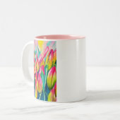 Tasse 2 Couleurs Pink aquarelle tulipe art (Devant gauche)
