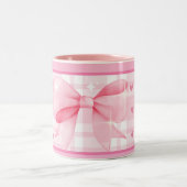 Tasse 2 Couleurs Pink Bow Mug- Cute Aesthetic Coffee Cup (Centre)
