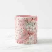 Tasse 2 Couleurs Pink cherry blossom monogram (Centre)