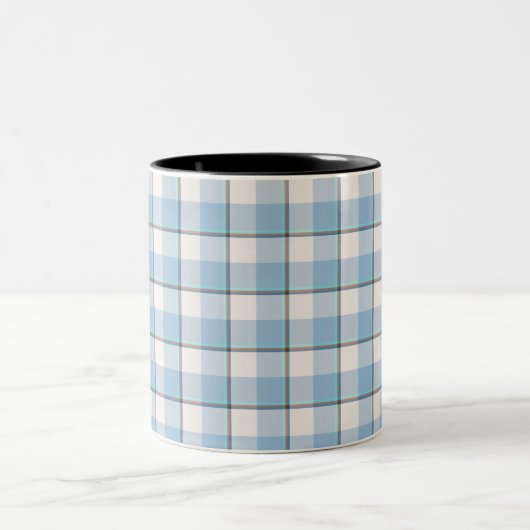 Tasse 2 Couleurs Pink Cloud and Blue Lagoon Plaid (Centre)