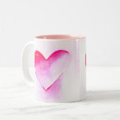 Tasse 2 Couleurs Pink coeur grunge pop amour moi (Devant gauche)