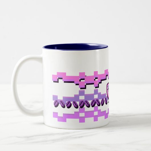 Tasse 2 Couleurs Pink Coffee Bean Fair Isle (Gauche)