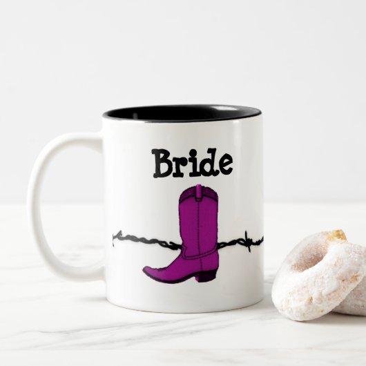 Tasse 2 Couleurs Pink Cowboy Boot Brig (Avec donut)