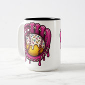 Tasse 2 Couleurs Pink Drip Baseball Glove Sprinkles Art (Devant gauche)