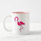 Tasse 2 Couleurs Pink flamingo pop art unique (Gauche)