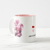 Tasse 2 Couleurs Pink Gnome Valentine Couple (Devant gauche)