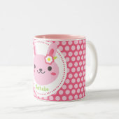 Tasse 2 Couleurs Pink Kawaii Bunny (Devant droit)