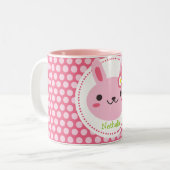 Tasse 2 Couleurs Pink Kawaii Bunny (Devant gauche)