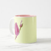 Tasse 2 Couleurs Pink magnolia watercolour flower art (Devant gauche)