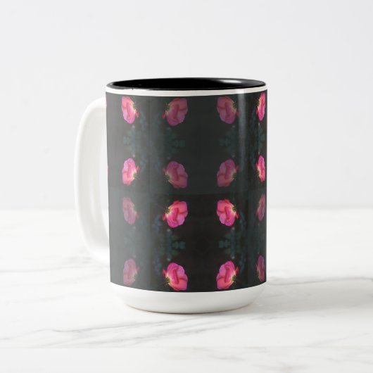 Tasse 2 Couleurs Pink Roses Pattern (Devant gauche)