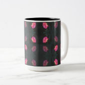 Tasse 2 Couleurs Pink Roses Pattern (Devant droit)