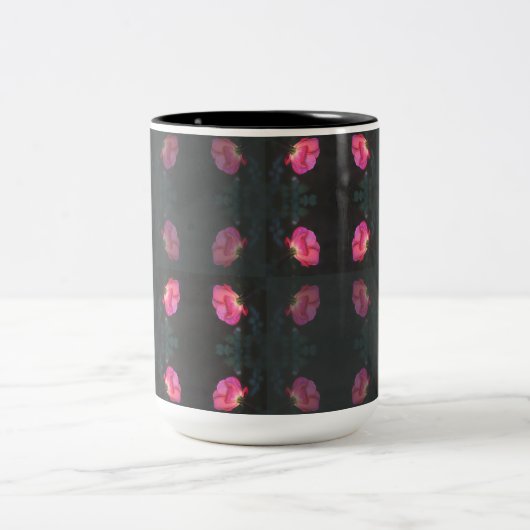 Tasse 2 Couleurs Pink Roses Pattern (Centre)